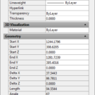 The AutoCAD Properties palette - Line properties