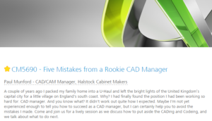 CM5690 - Five Mistakes from a Rookie CAD Manager